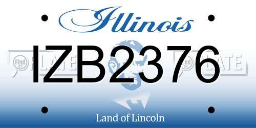 IZB2376 Illinois License Plate