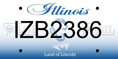 IZB2386 Illinois License Plate