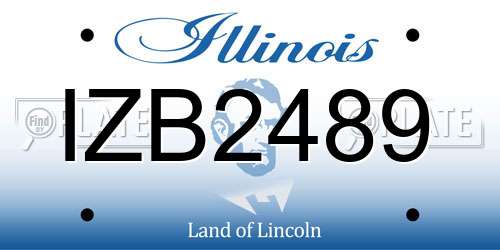 IZB2489 Illinois License Plate