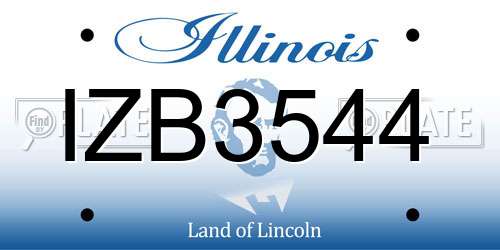 IZB3544 Illinois License Plate