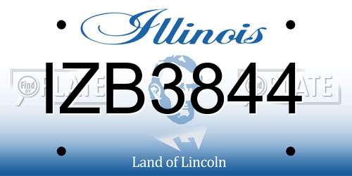 IZB3844 Illinois License Plate