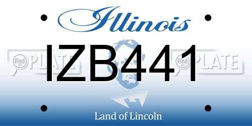IZB441 Illinois License Plate