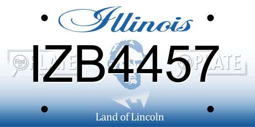 IZB4457 Illinois License Plate