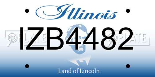 IZB4482 Illinois License Plate