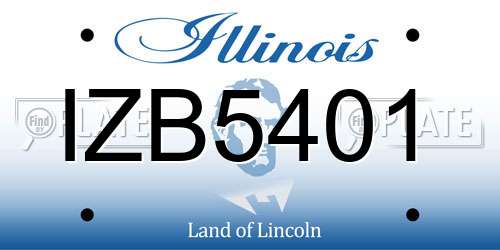 IZB5401 Illinois License Plate