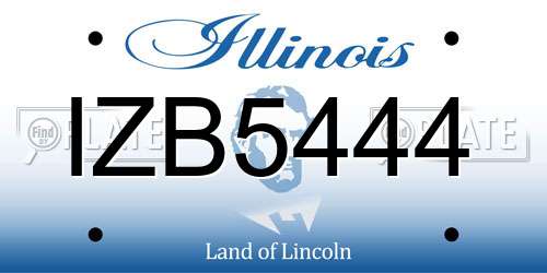 IZB5444 Illinois License Plate