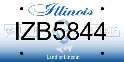 IZB5844 Illinois License Plate