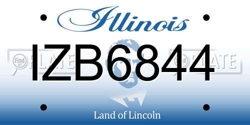 IZB6844 Illinois License Plate