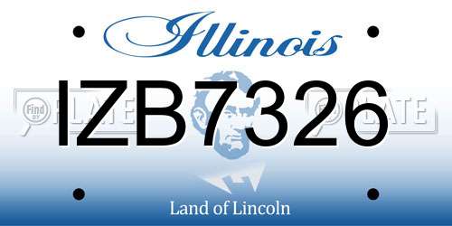 IZB7326 Illinois License Plate