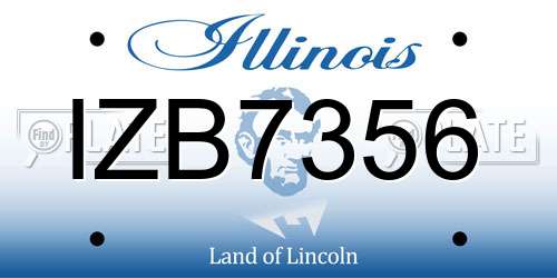 IZB7356 Illinois License Plate