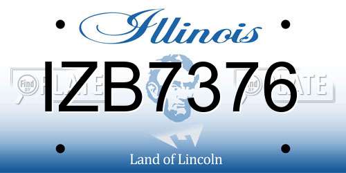 IZB7376 Illinois License Plate