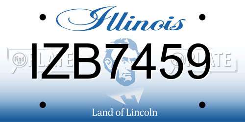 IZB7459 Illinois License Plate