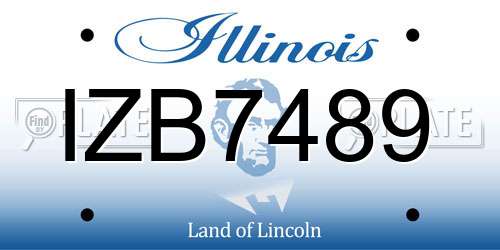 IZB7489 Illinois License Plate
