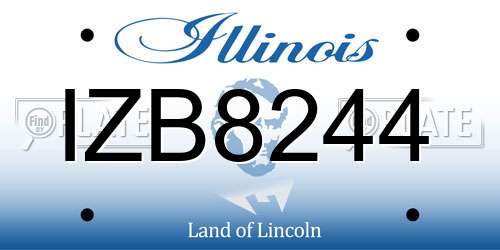 IZB8244 Illinois License Plate