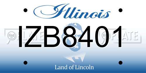 IZB8401 Illinois License Plate