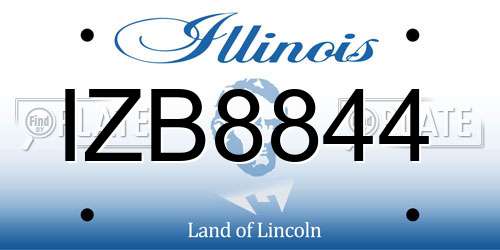 IZB8844 Illinois License Plate