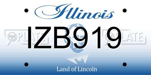 IZB919 Illinois License Plate