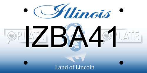 IZBA41 Illinois License Plate