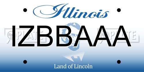 IZBBAAA Illinois License Plate