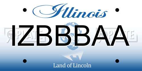 IZBBBAA Illinois License Plate