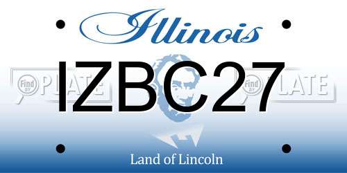 IZBC27 Illinois License Plate