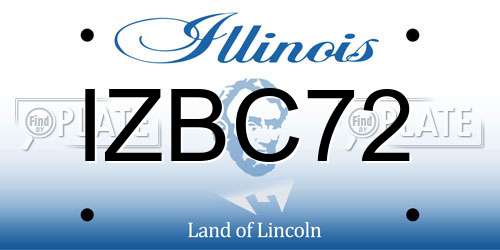 IZBC72 Illinois License Plate