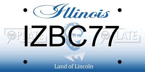 IZBC77 Illinois License Plate
