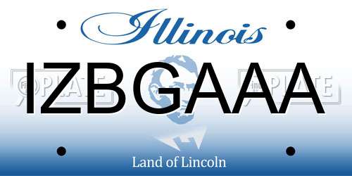 IZBGAAA Illinois License Plate