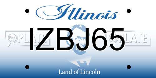 IZBJ65 Illinois License Plate