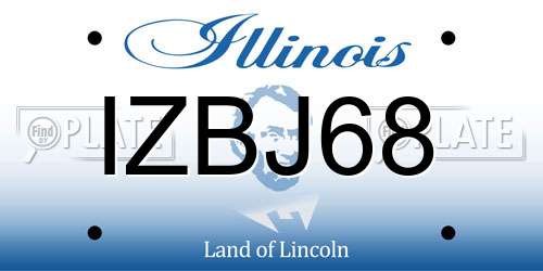 IZBJ68 Illinois License Plate