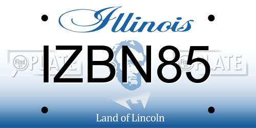 IZBN85 Illinois License Plate
