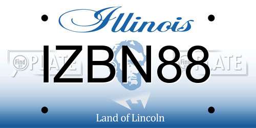 IZBN88 Illinois License Plate
