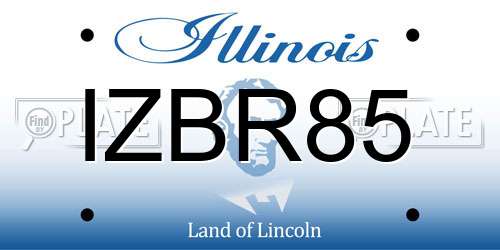 IZBR85 Illinois License Plate