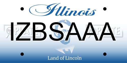 IZBSAAA Illinois License Plate