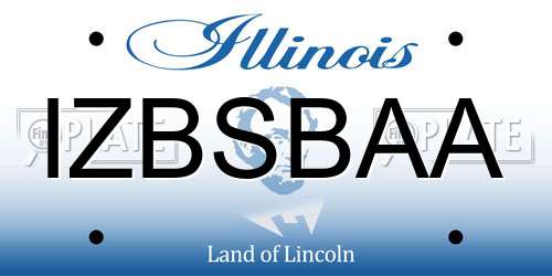 IZBSBAA Illinois License Plate