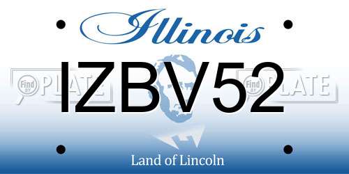 IZBV52 Illinois License Plate