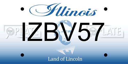 IZBV57 Illinois License Plate