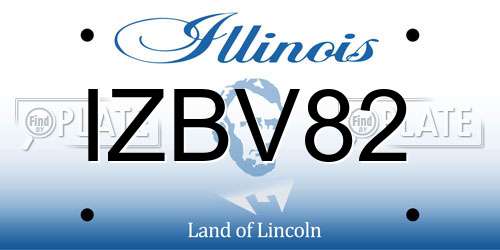 IZBV82 Illinois License Plate
