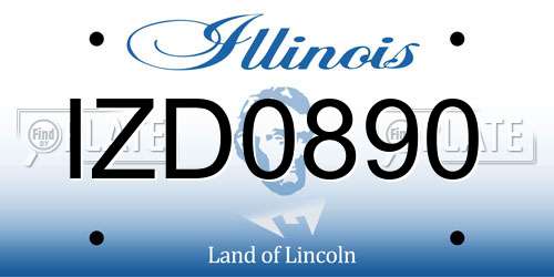 IZD0890 Illinois License Plate