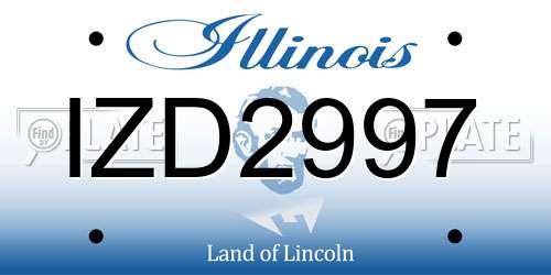 IZD2997 Illinois License Plate