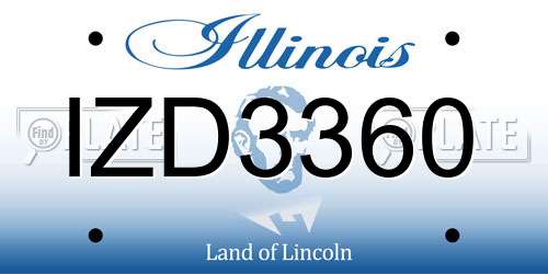 IZD3360 Illinois License Plate
