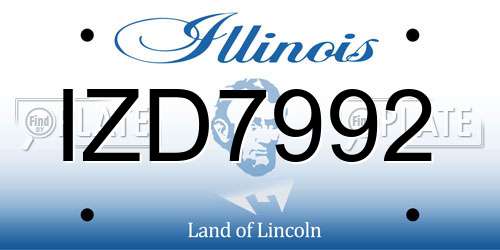 IZD7992 Illinois License Plate