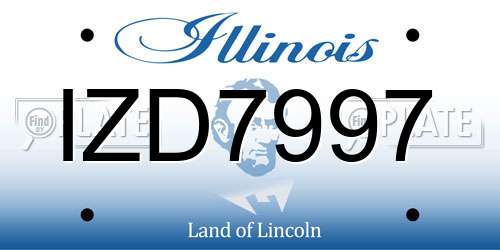IZD7997 Illinois License Plate