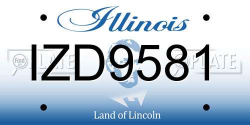 IZD9581 Illinois License Plate