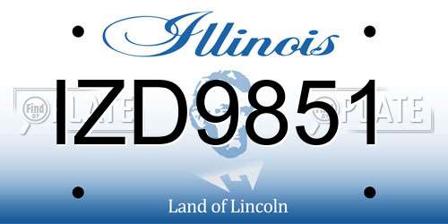 IZD9851 Illinois License Plate