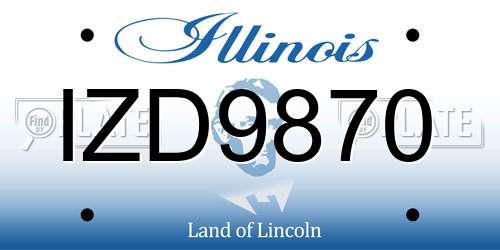 IZD9870 Illinois License Plate