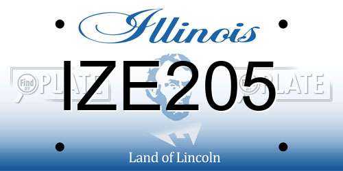 IZE205 Illinois License Plate