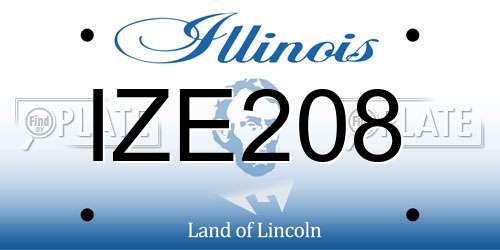 IZE208 Illinois License Plate