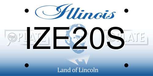 IZE20S Illinois License Plate