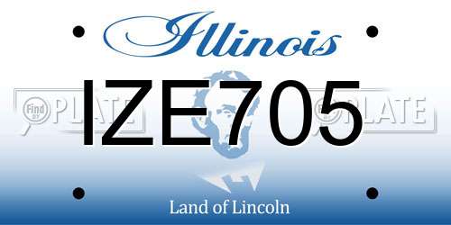 IZE705 Illinois License Plate